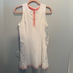 Southern Tide NWT White Brenna Zip Front Performance Dress Small